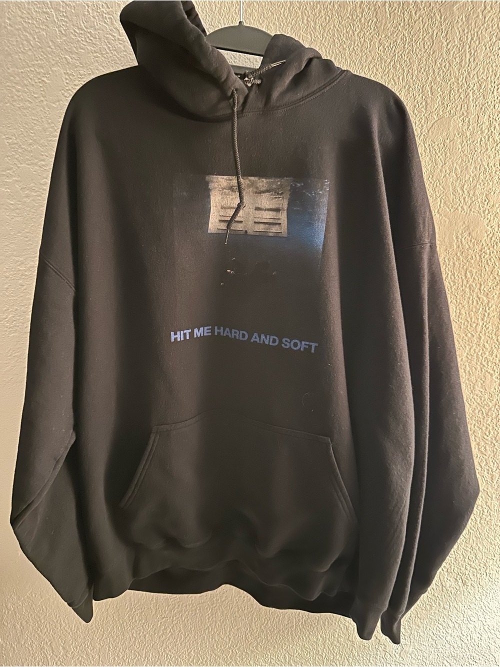 BILLE EILISH Black Graphic Hoodie Sweatshirt - Hit Me Hard And Soft